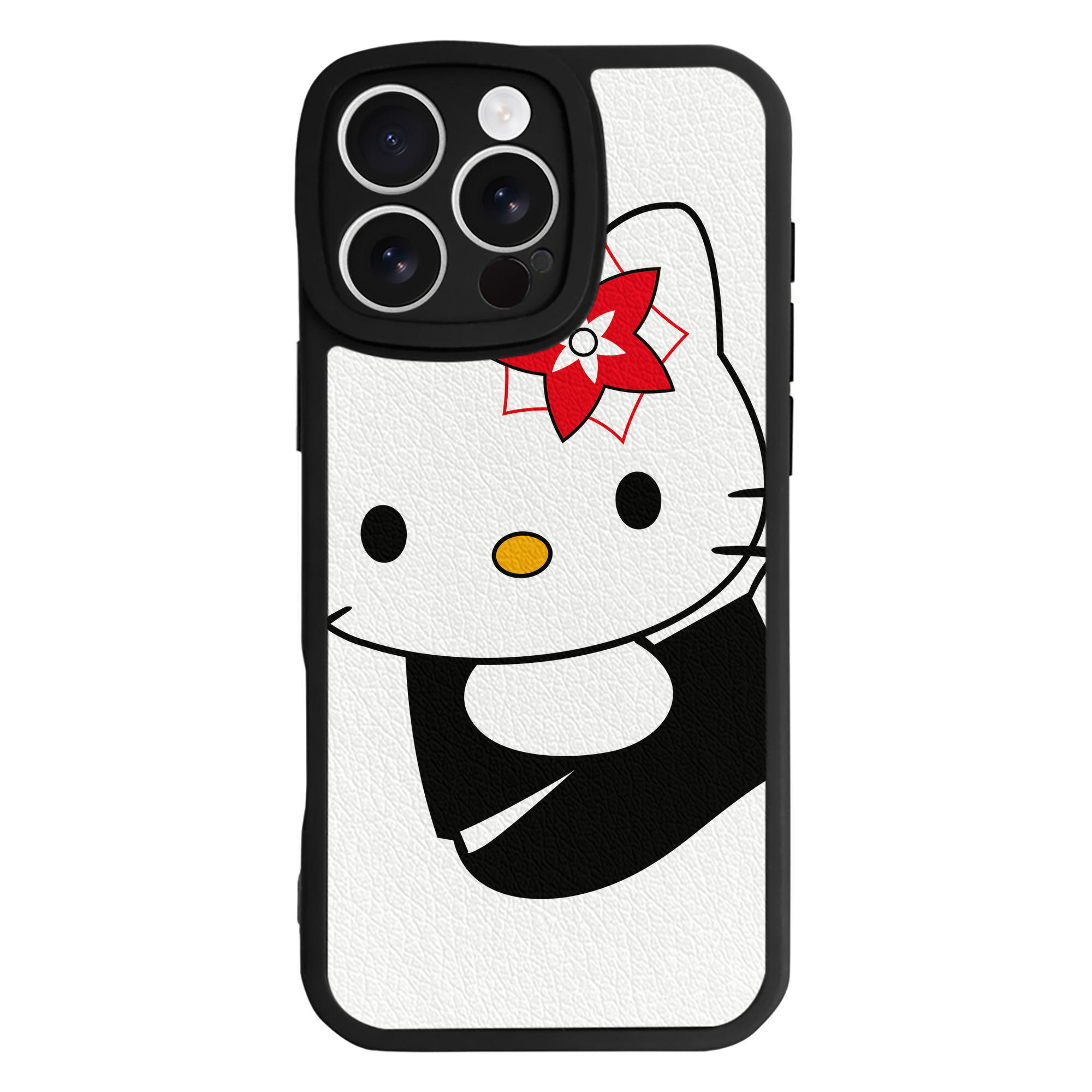 （画像用） Hello Kitty ハローキティ 【iPhone 16シリーズ対応】シリコンスマホケース（レザー調） 材質：シリコン